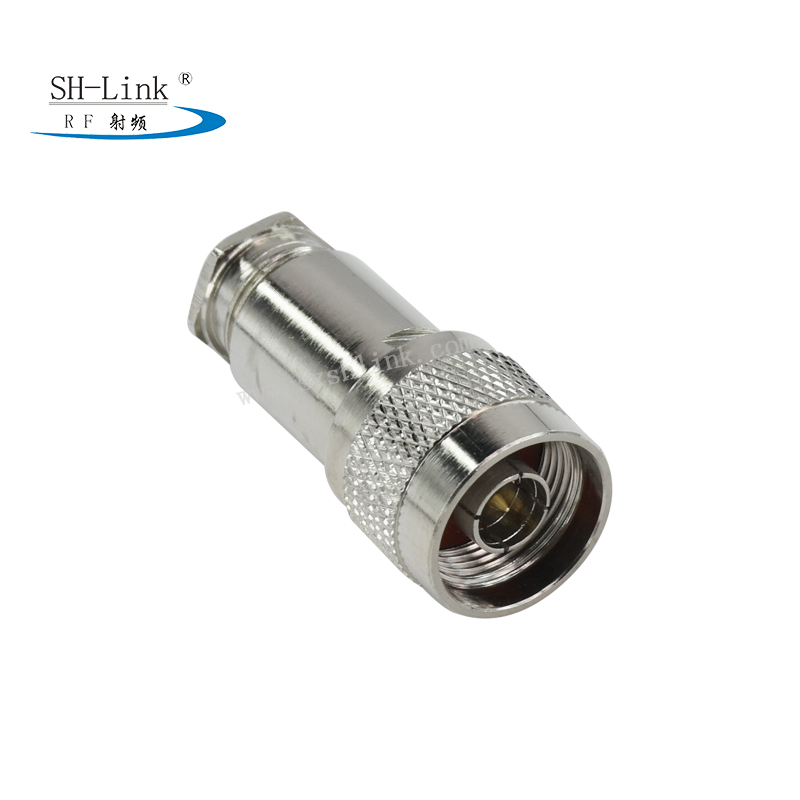RF N Male Crimp Connector wholesale for LMR240 RG58 Nickel Machined Brass Construction